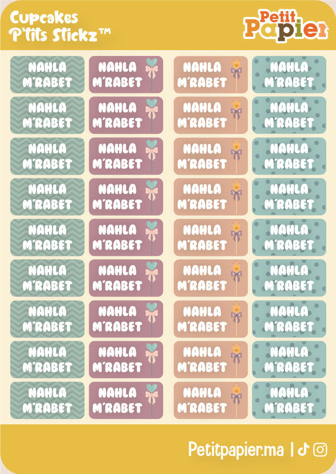 Cupcakes - P'tits-stickz™ - 72 Stickers