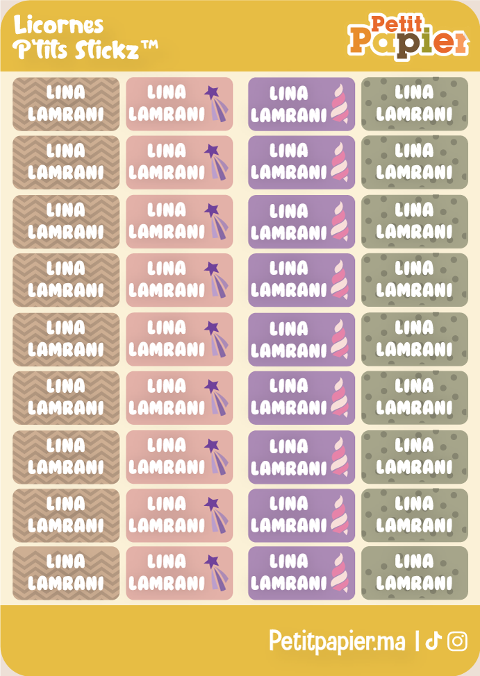 Licornes - P'tits Stickz™ - 72 Stickers