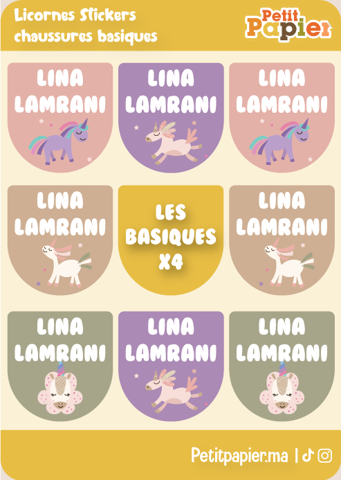 Licornes - Stickers pour chaussures basiques - 8 paires