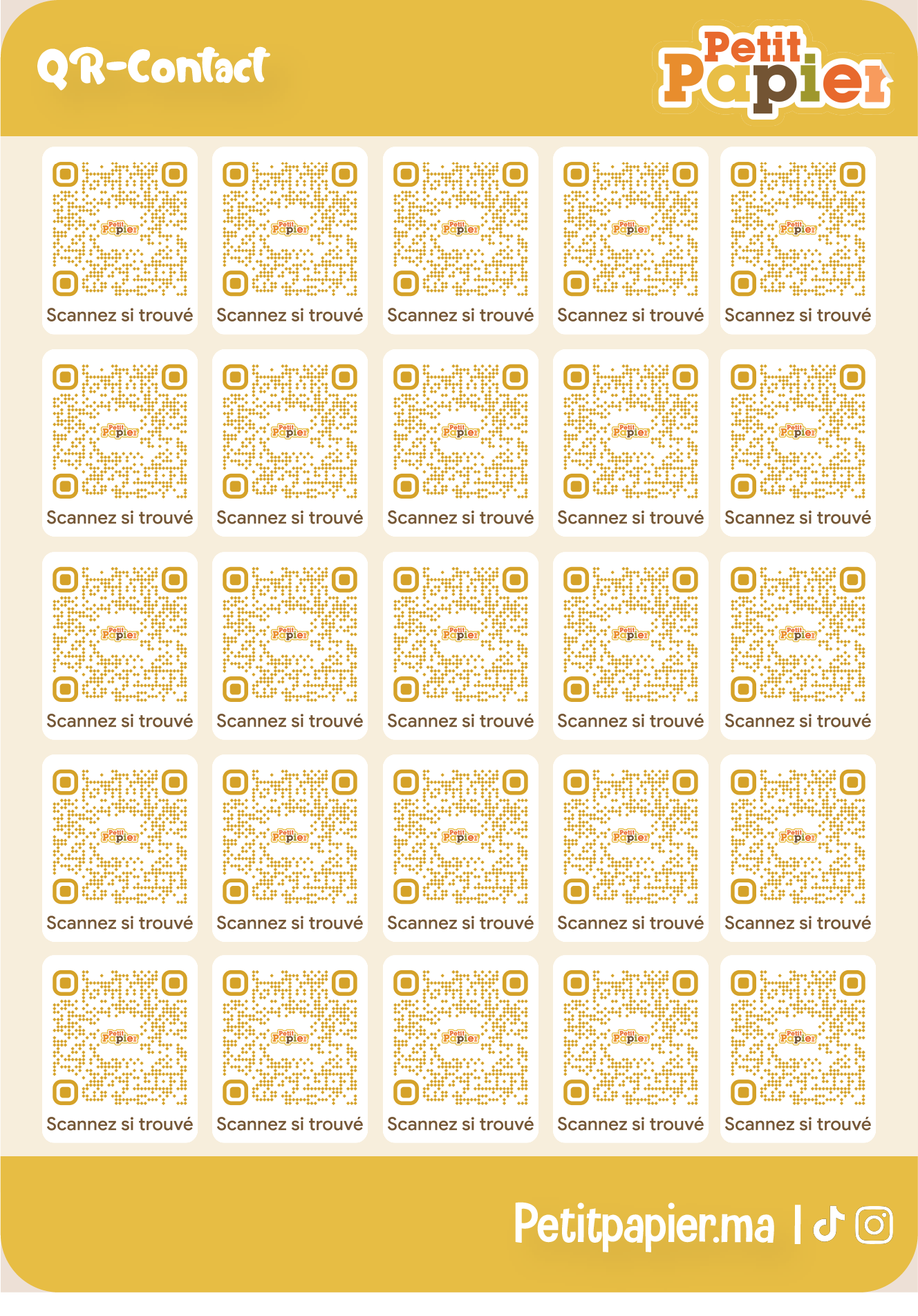 QR Contact - 50 Stickers