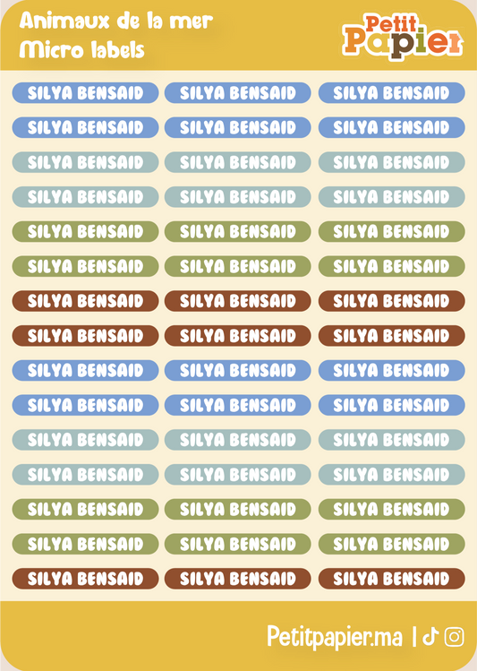 Animaux de la mer - Micro labels - 90 Stickers