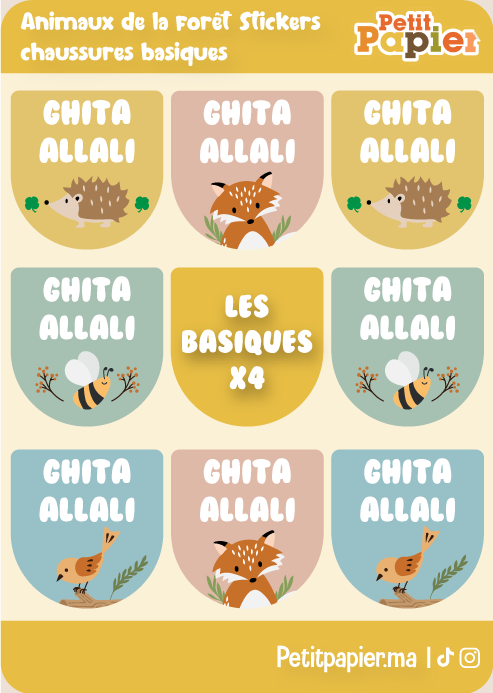 Animaux de la forêt - Stickers chaussures basiques