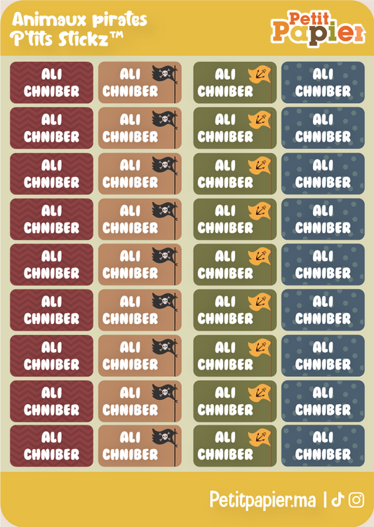 Animaux pirates - P'tits Stickz™ - 72 Stickers