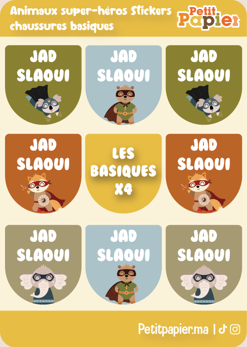 Animaux super-héros Stickers - Chaussures basiques
