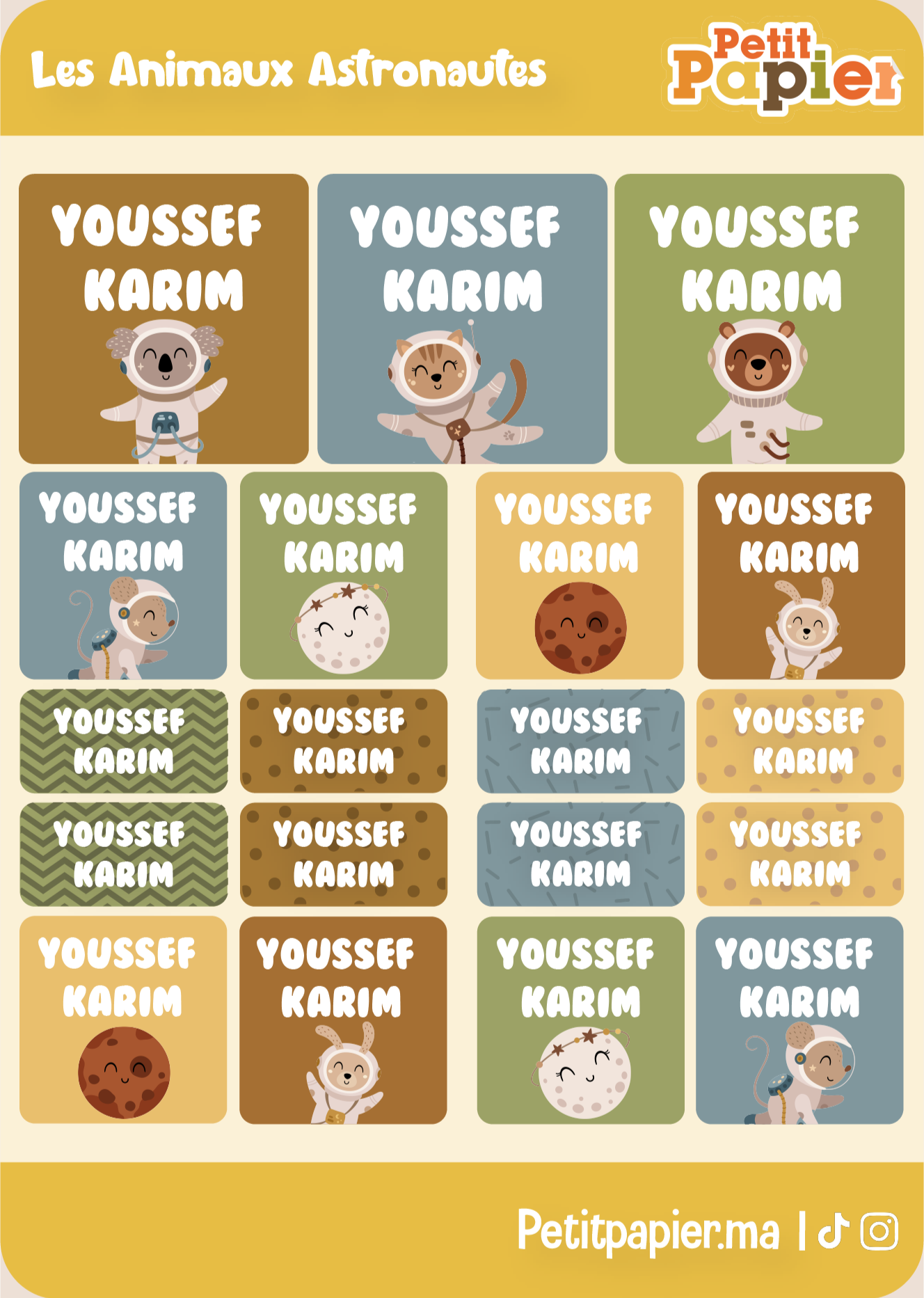 Animaux astronautes - 90 stickers