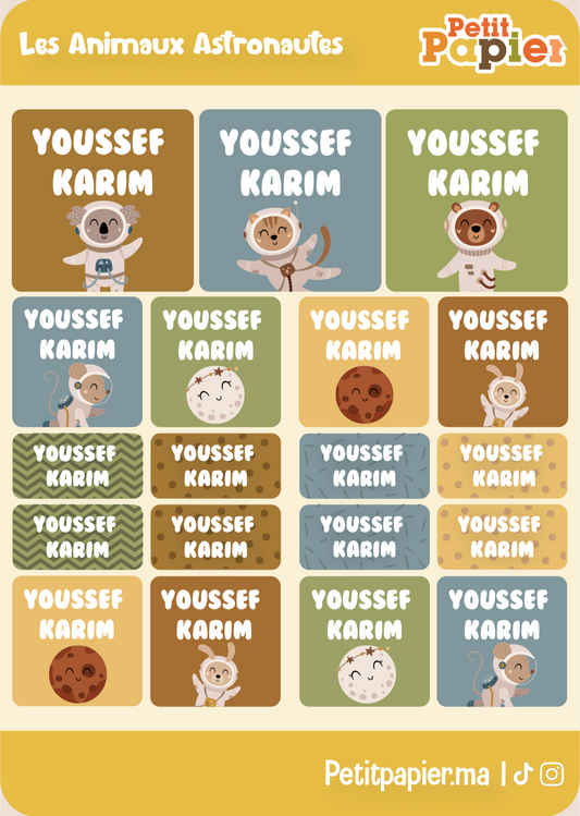 Animaux astronautes - 90 stickers