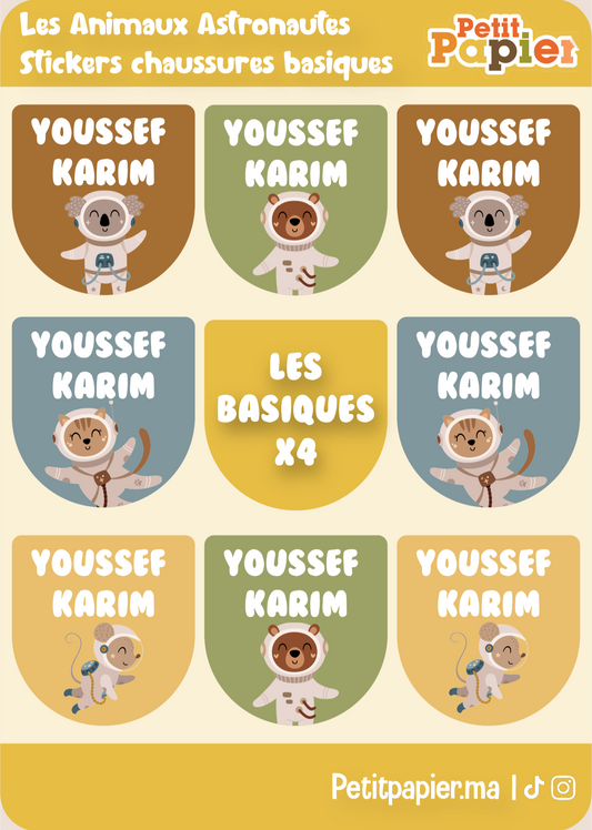Animaux astronautes - Stickers chaussures basiques