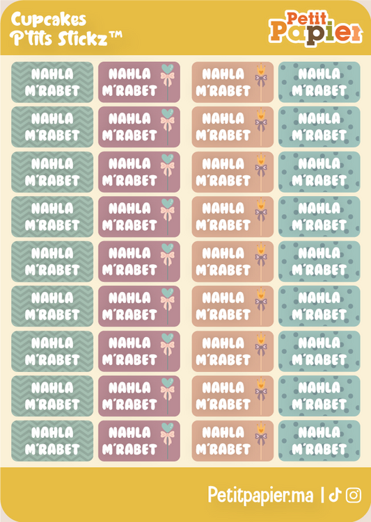 Cupcakes - P'tits-stickz™ - 72 Stickers