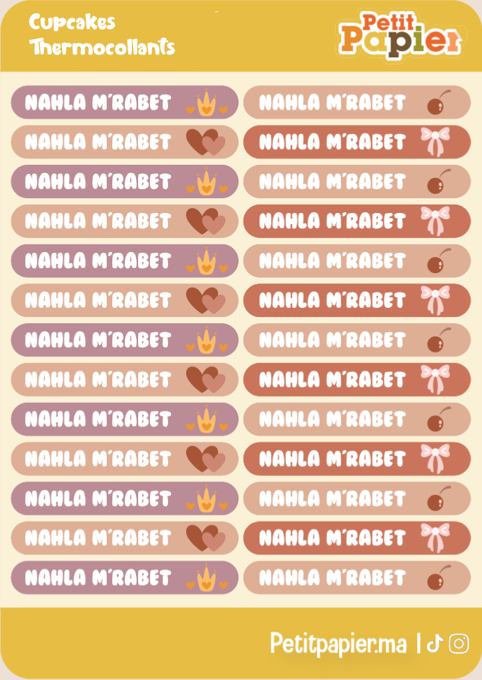 Cupcakes - Thermocollants - 52 Stickers