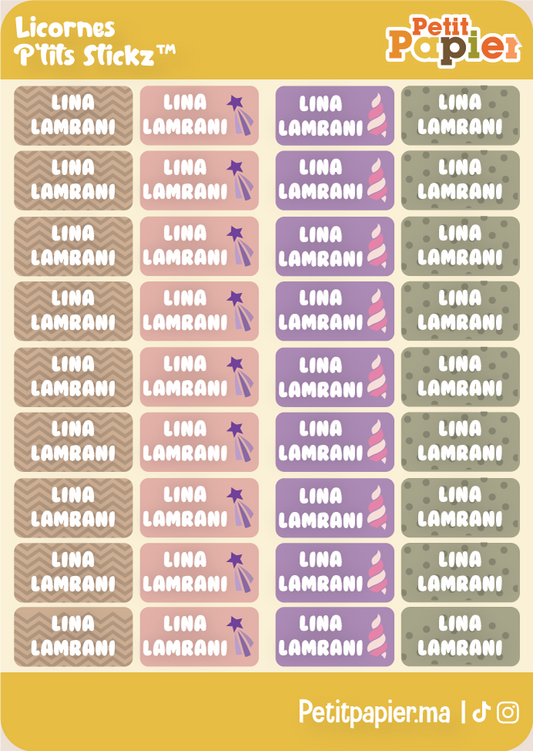 Licornes - P'tits Stickz™ - 72 Stickers