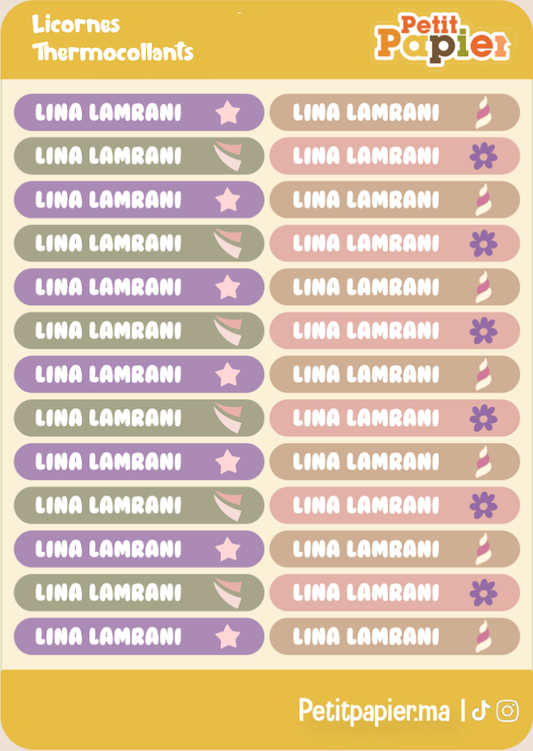 Licornes - Thermocollants - 52 Stickers