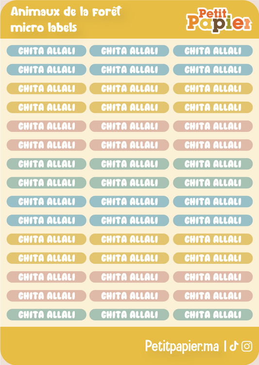 Animaux de la forêt - Micro labels - 90 Stickers