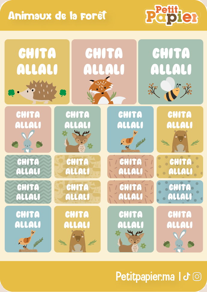 Animaux de la forêt - 90 Stickers