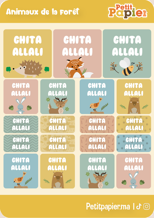 Animaux de la forêt - 90 Stickers