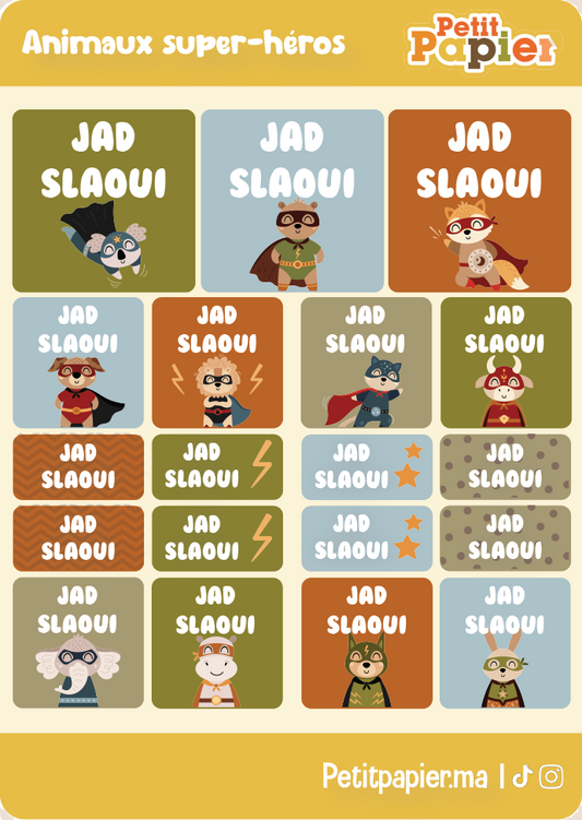 Animaux super-héros - 90 Stickers