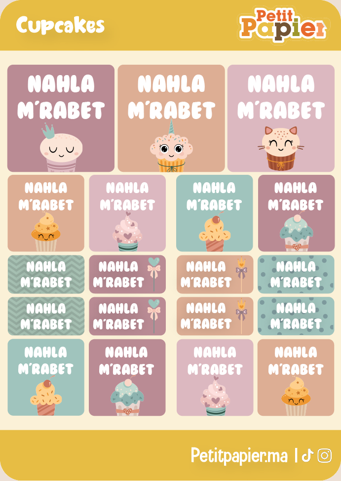 Cupcakes - 90 Stickers