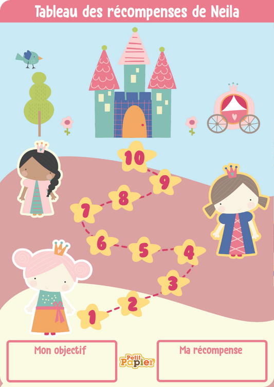Tableau magnétique des récompenses - Princesses (bientôt de retour en stock)